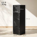 HOMCOM 4 Drawer File Cabinet with Lock and Adjustable Hanging Bars, Black