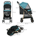 PawHut Pet Stroller for XS and S Dogs w/ Rain Cover
