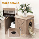 PawHut Cat Litter Box Enclosure, Litter Box Furniture, Walnut Brown