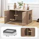 PawHut Cat Litter Box Enclosure, Litter Box Furniture, Walnut Brown