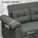 HOMCOM Click Clack Sofa Bed 2 Seater Sofa Bed for Living Room