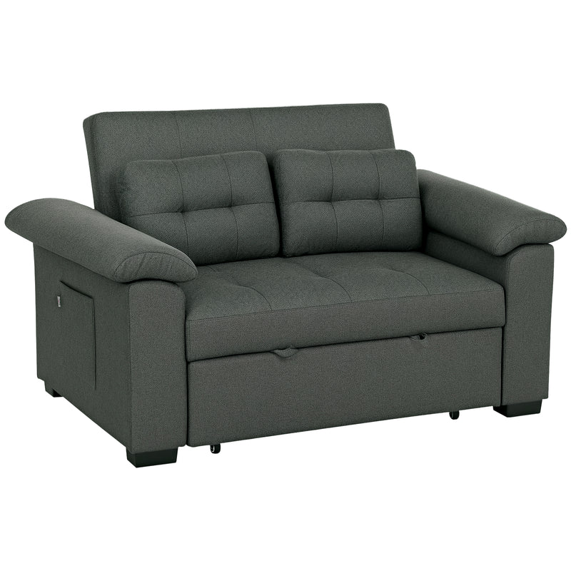 HOMCOM Click Clack Sofa Bed 2 Seater Sofa Bed for Living Room