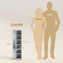 HOMCOM Set of 2 CD Storage Units with Adjustable Shelves, High Gloss Grey
