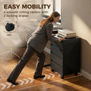 HOMCOM Mobile Vertical Filing Cabinet with 4 Drawers for Home Office, Black