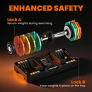 SPORTNOW 20 Kg Adjustable Dumbbells Set With Safety Locking Mechanism