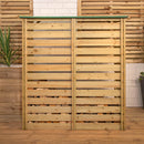 123cm x 115cm Large Wooden Outdoor Garden Patio Log Store Shed