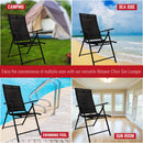 Outdoor Garden Patio Multi Position Reclining Folding Chair in Black