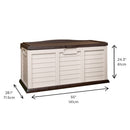 440L Heavy Duty Garden Patio Storage Box with Lockable Sit on Lid in Brown