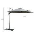 Outsunny Hanging Umbrella 3m - Dark Grey