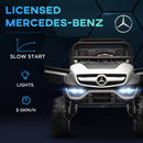 HOMCOM 12V Licensed Mercedes-Benz Unimog, Kids Electric Ride On Car - White