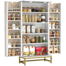 HOMCOM Kitchen Cabinet with Double Doors, 5 Tiers, 12 Spice Racks, White