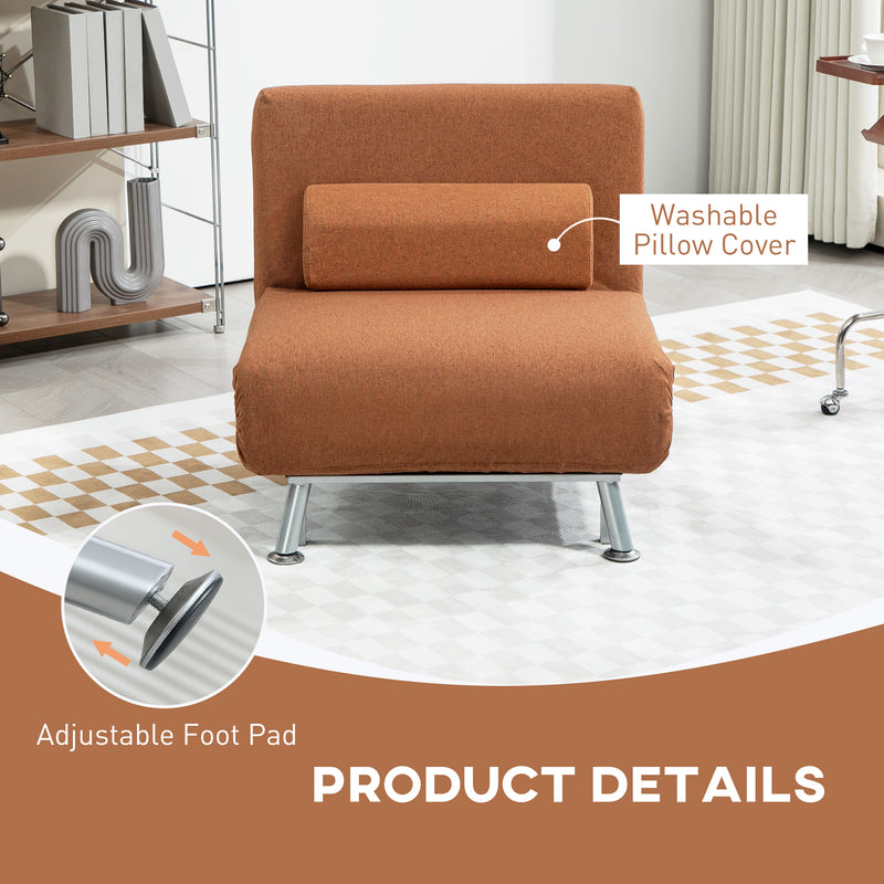 HOMCOM Single Folding 5 Position Convertible Sleeper Chair Bed