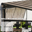 Outsunny 4 x 3 m Metal Lean-to Hardtop Gazebo, Wall-Mounted Pergola