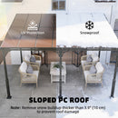 Outsunny 4 x 3 m Metal Lean-to Hardtop Gazebo, Wall-Mounted Pergola