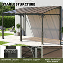 Outsunny 4 x 3 m Metal Lean-to Hardtop Gazebo, Wall-Mounted Pergola