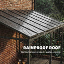 Outsunny 4 x 3 m Metal Lean-to Hardtop Gazebo, Wall-Mounted Pergola