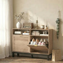HOMCOM Narrow Shoe Cabinet with 2 Flip Drawers, Modern Shoe Storage Cabinet