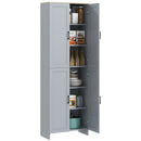 HOMCOM Modern Kitchen Cupboard Storage Cabinet with 6 Shelves, Grey