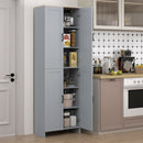 HOMCOM Modern Kitchen Cupboard Storage Cabinet with 6 Shelves, Grey