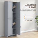 HOMCOM Modern Kitchen Cupboard Storage Cabinet with 6 Shelves, Grey