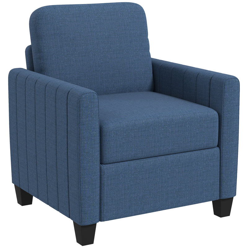 HOMCOM Modern Grey Accent Chair With Spring Cushion, Back Pillow