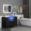 HOMCOM Bluetooth Bathroom Mirror With LED Lights Wall Mounted