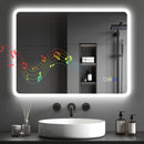 HOMCOM Bluetooth Bathroom Mirror With LED Lights Wall Mounted