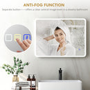 HOMCOM Bluetooth Bathroom Mirror With LED Lights Wall Mounted