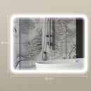 HOMCOM Bluetooth Bathroom Mirror With LED Lights Wall Mounted