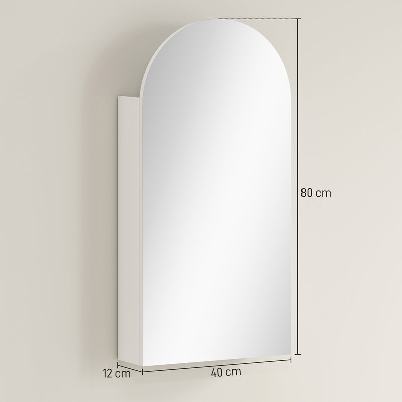 HOMCOM Bathroom Mirror Cabinet with Adjustable Glass Shelves