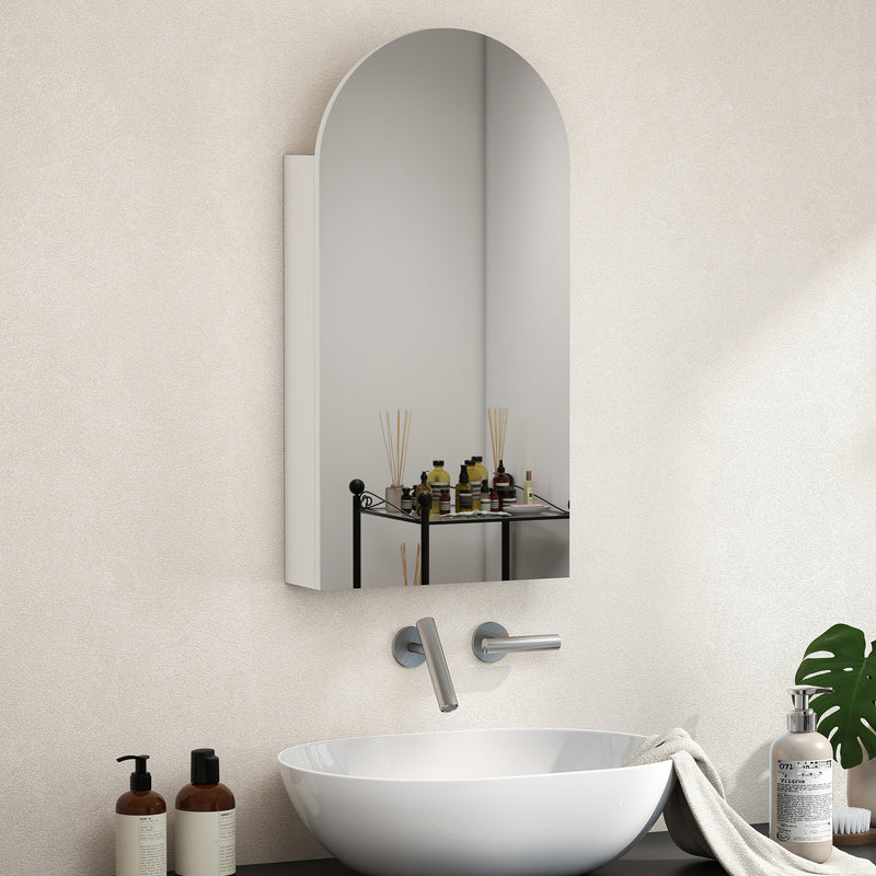 HOMCOM Bathroom Mirror Cabinet with Adjustable Glass Shelves