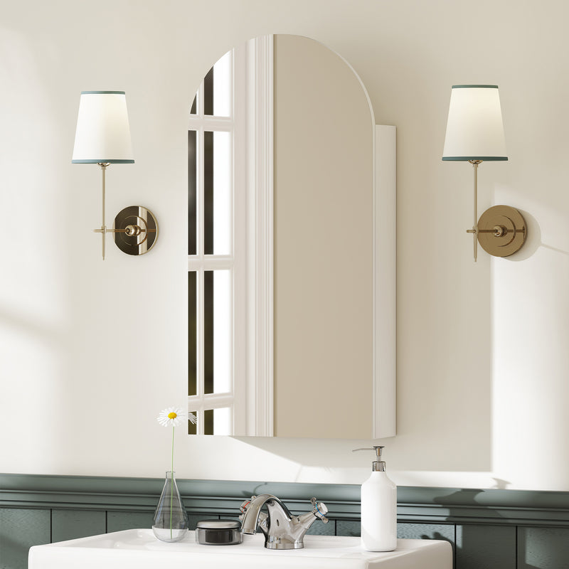 HOMCOM Bathroom Mirror Cabinet with Adjustable Glass Shelves