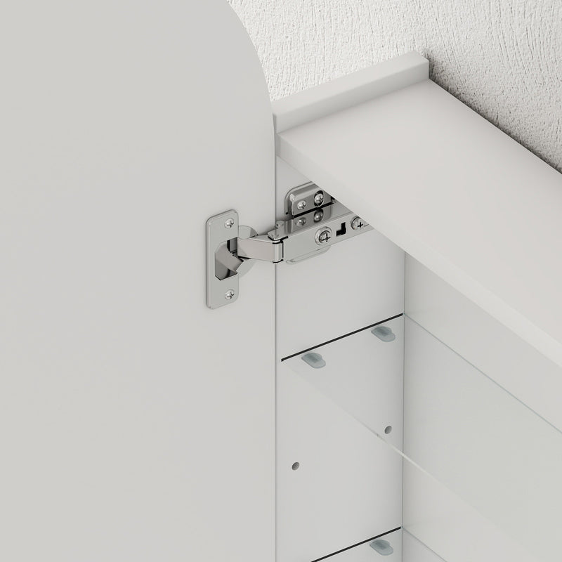 HOMCOM Bathroom Mirror Cabinet with Adjustable Glass Shelves