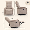 HOMCOM Massage Recliner Armchair, Swivel Rocking Recliner Chair, Brown