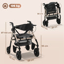 HOMCOM 2-in-1 Mobility Walker With Seat, Foldable Rollator With Footrests