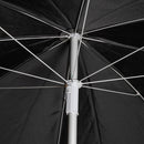 6 Person Garden Furniture Patio Set Table, 6 Chairs & Parasol with Black Glass