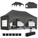 Outsunny 3 X 6m Pop Up Gazebo With Sides, Peak Top Garden Party Tent Marquee