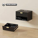 HOMCOM Floating Bedside Tables Set Of 2 With Fluted Drawer Open Shelf Black