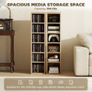 HOMCOM Set of 2 CD Storage Units DVD Shelf with Adjustable Shelves, Oak