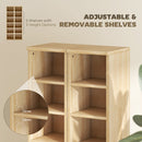 HOMCOM Set of 2 CD Storage Units DVD Shelf with Adjustable Shelves, Oak