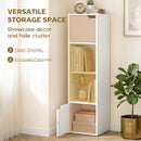 HOMCOM Bookcase with 2 Cabinets and Doors, 4-Tier Bookshelf, White