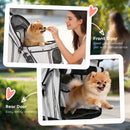 PawHut Pet Stroller Pushchair Carrier For Cat Puppy With 3 Wheels Grey