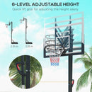 SPORTNOW 2.35-3.05m Basketball Hoop And Stand With Weighted Base And Wheels