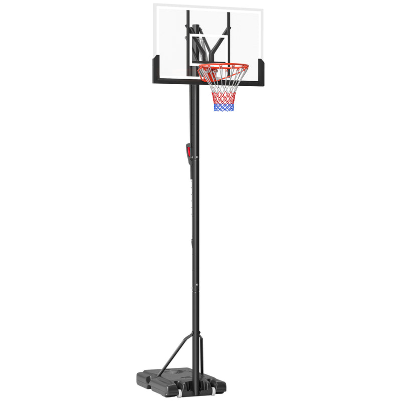 SPORTNOW 2.35-3.05m Basketball Hoop and Stand with Weighted Base and Wheels