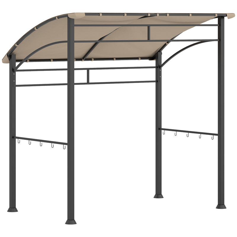 Outsunny 2.2 x 1.5 m BBQ Gazebo Tent Sun Shade with Canopy, Khaki