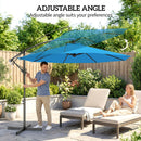 Outsunny 3(m) Banana Parasol Cantilever Umbrella Garden