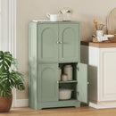HOMCOM 110cm Kitchen Cupboard with 4 Arched Doors and 2 Adjustable Shelves