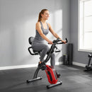 SPORTNOW 3-In-1 Folding Exercise Bike with Resistance Bands, Red