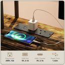 HOMCOM Reversible Corner Desk W/ USB Port, Long Computer Desk For 2 Person