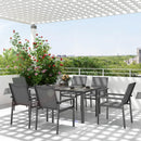 Outsunny 5 Piece Garden Dining Set, Outdoor Table And Grey